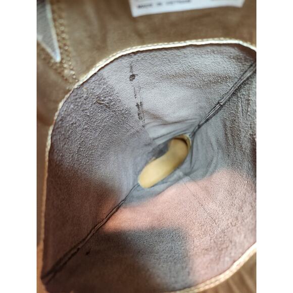 Timberland Taupe Suede Heeled‎ Boots Size 8 Knee High Stacked Heel A2660 - Picture 9 of 13